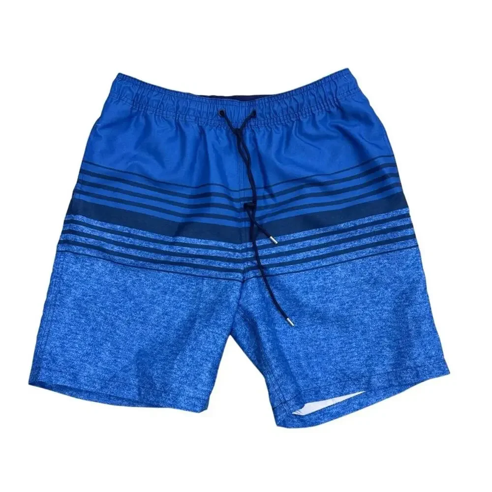 Kirkland Signature Men's Swim Short Striped Blue
